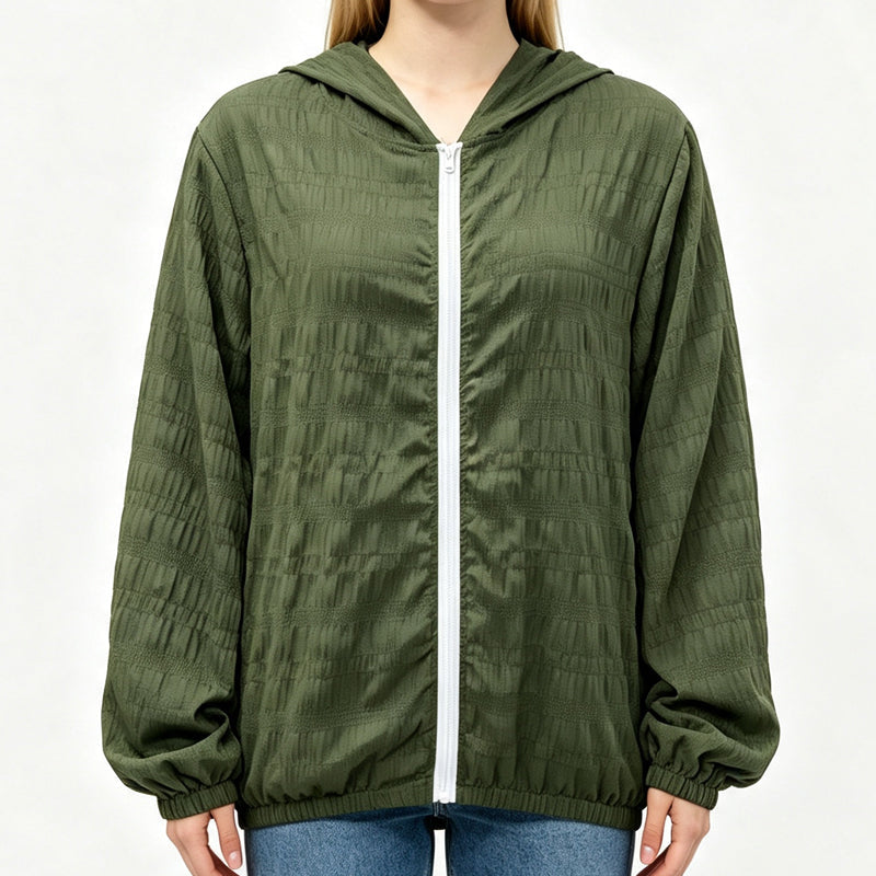 Lightweight Zip-Up Hoodie – Breathable & Wrinkle-Resistant Fit
