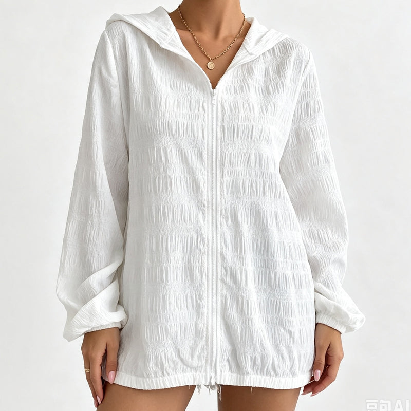 Lightweight Zip-Up Hoodie – Breathable & Wrinkle-Resistant Fit