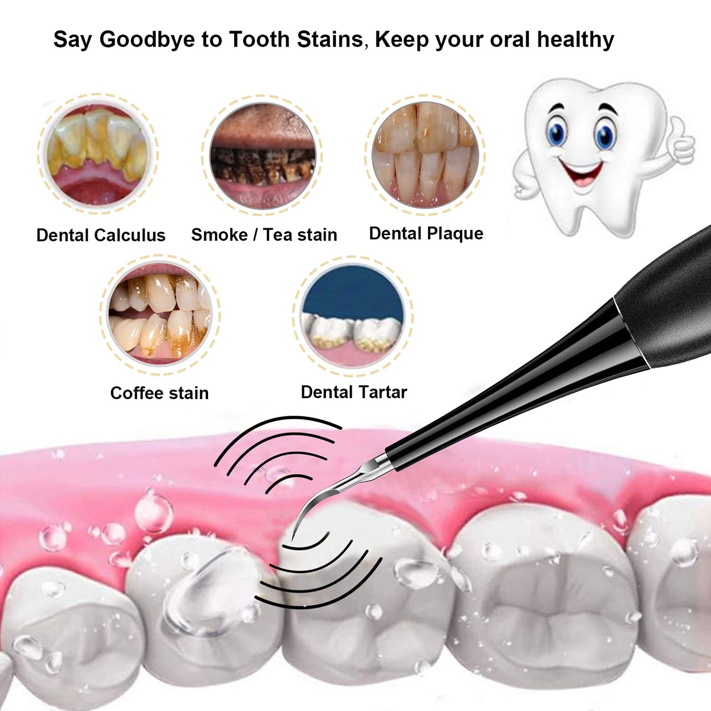 Ultrasonic Dental Cleaner – 5 Modes & LED Display for Professional Oral Care