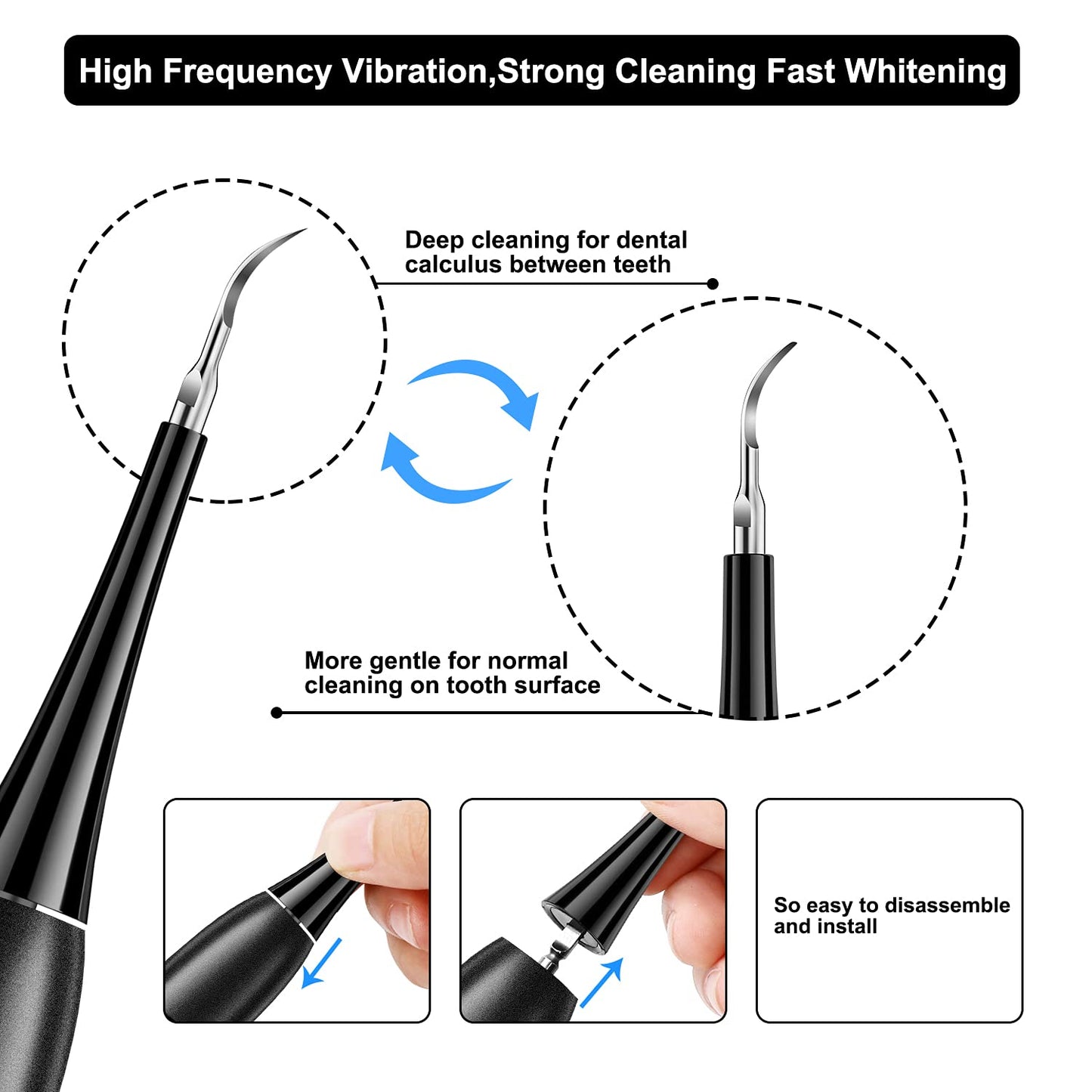 Ultrasonic Dental Cleaner – 5 Modes & LED Display for Professional Oral Care