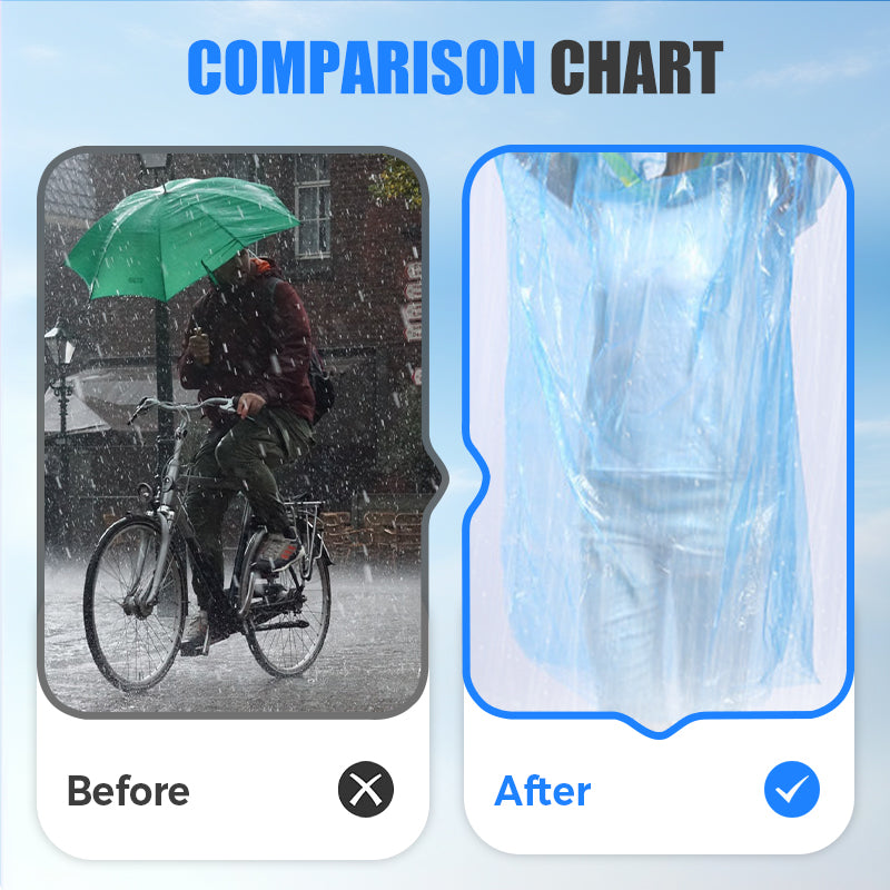 Disposable Rain Ponchos for Kids & Adults