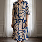 Geometric Print Dress – Breathable & Effortless Loose Fit