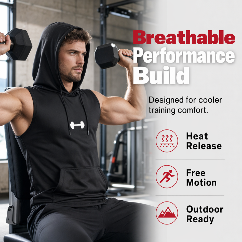 Sleeveless Workout Hoodie – Lightweight & Breathable Gym Wear