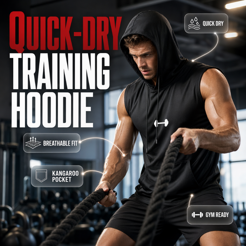 Sleeveless Workout Hoodie – Lightweight & Breathable Gym Wear
