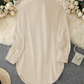 Curved Hem Button-Down Shirt – Side Slits & Breathable Fabric