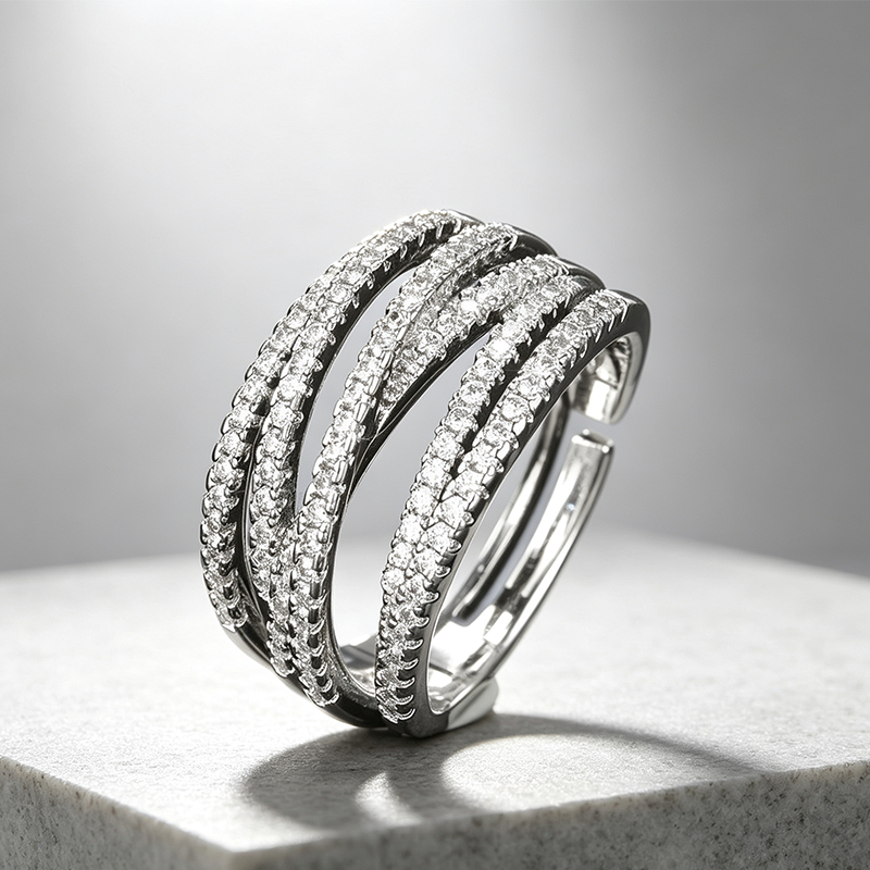 📢📢50% OFF !! ⏰🎉 2026 Sale — Over 32,300 Sold 💫 Adjustable Multi-Band Crossover Ring – Fashion Jewelry ✨