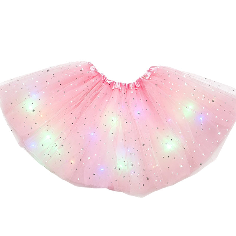 LED Light-Up Tutu Skirt – Triple Mesh & Shimmering Sequins