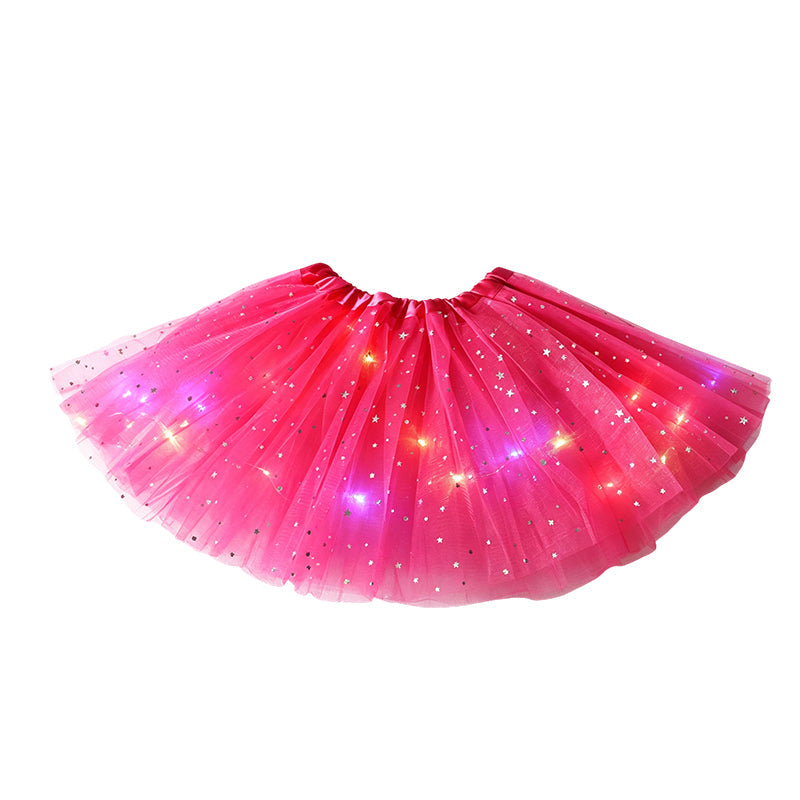 LED Light-Up Tutu Skirt – Triple Mesh & Shimmering Sequins