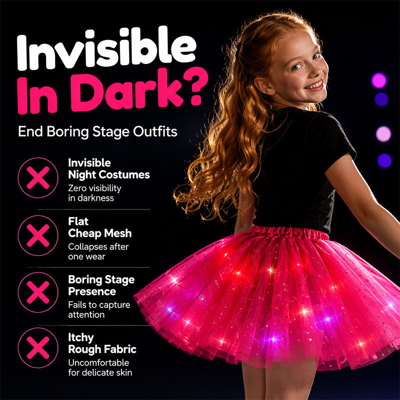 LED Light-Up Tutu Skirt – Triple Mesh & Shimmering Sequins