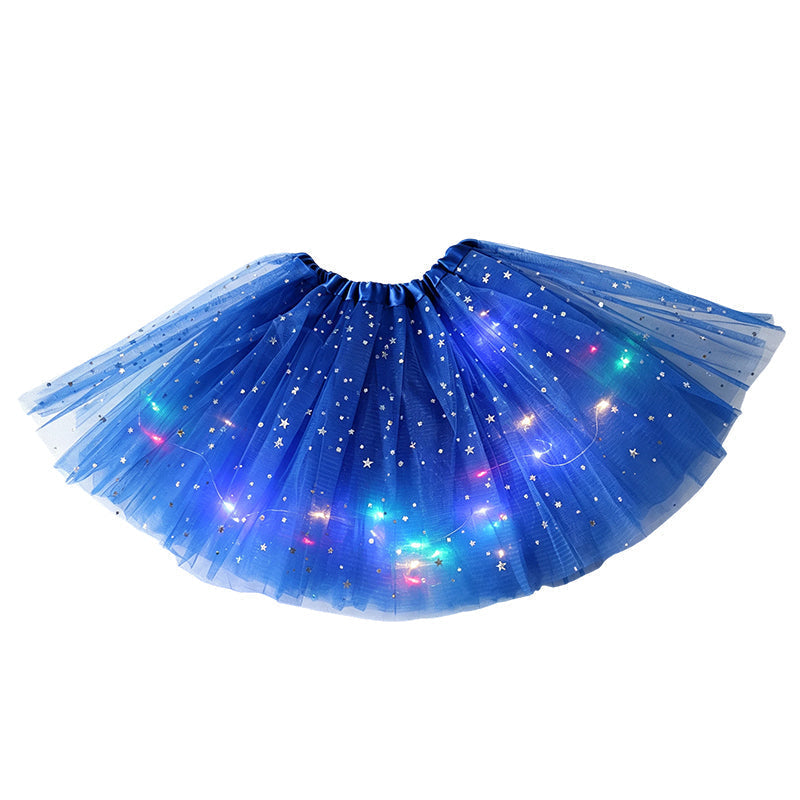 LED Light-Up Tutu Skirt – Triple Mesh & Shimmering Sequins