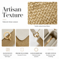 Hand-Woven Straw Bucket Bag | 3-Way Crossbody Shoulder Handbag Gold Hardware