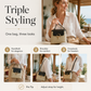 Hand-Woven Straw Bucket Bag | 3-Way Crossbody Shoulder Handbag Gold Hardware