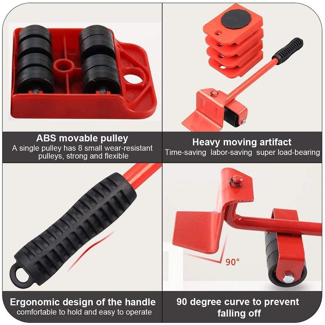 Move Heavy Furniture Instantly! 8-Piece Furniture Lifter & Slider Set