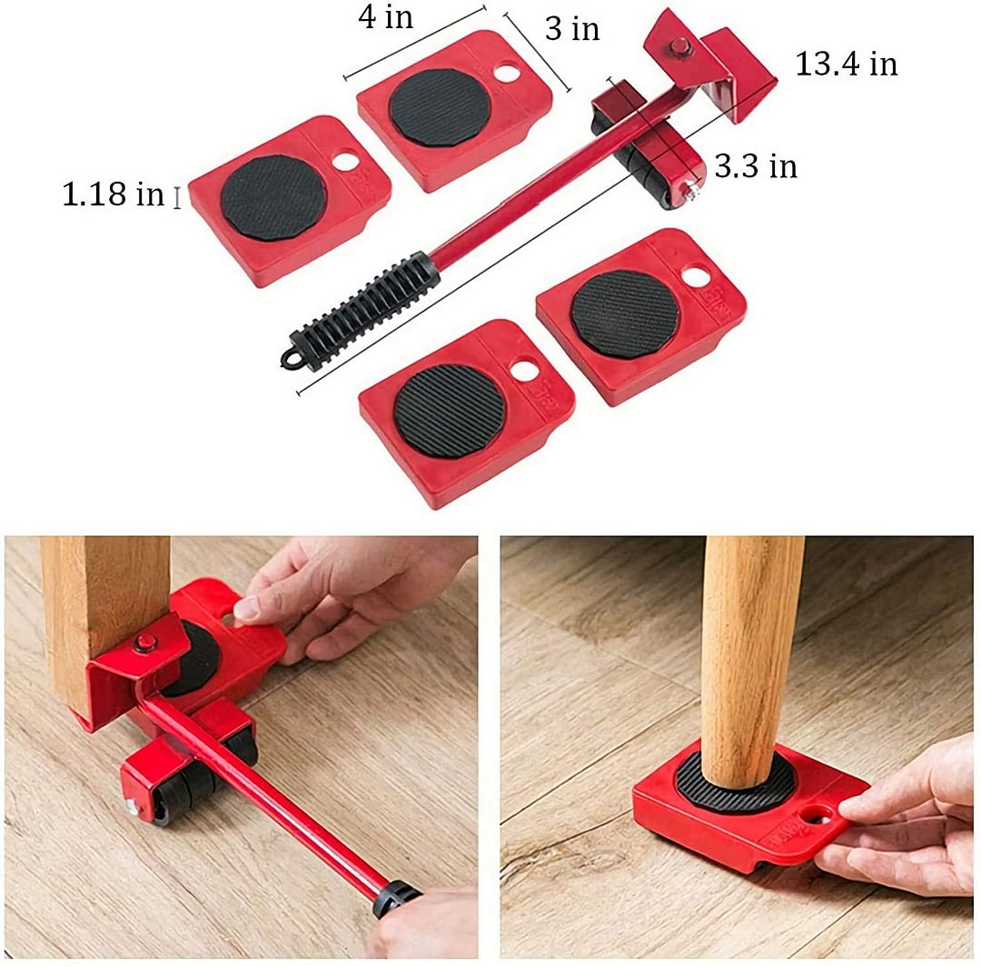 Move Heavy Furniture Instantly! 8-Piece Furniture Lifter & Slider Set