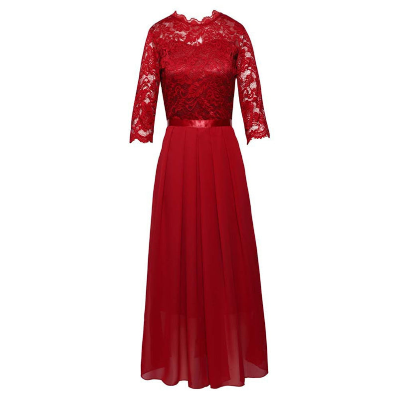 🌸 LIMITED TIME 50% OFF! Lace Bodice Maxi Dress – Flowy & Elegant Design