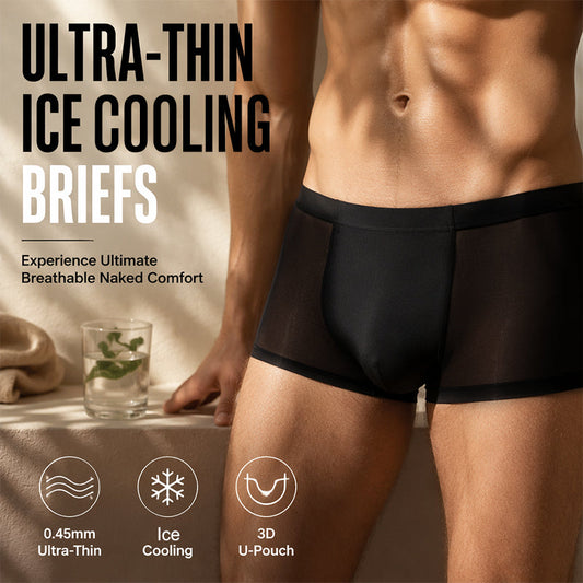 Ultra-Thin Ice Cooling Boxer Briefs – 3D Pouch & Breathable Support
