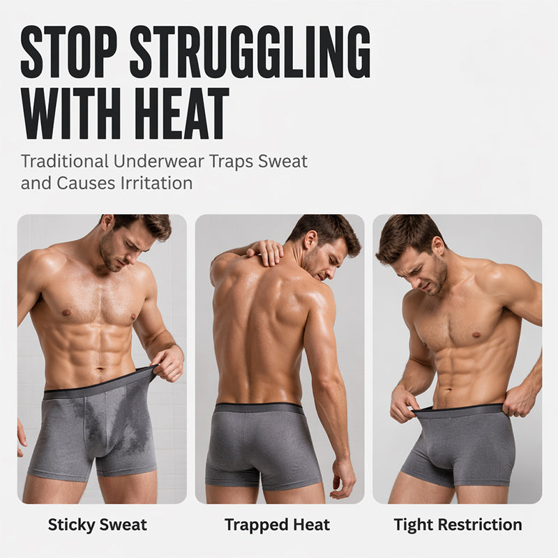 Ultra-Thin Ice Cooling Boxer Briefs – 3D Pouch & Breathable Support