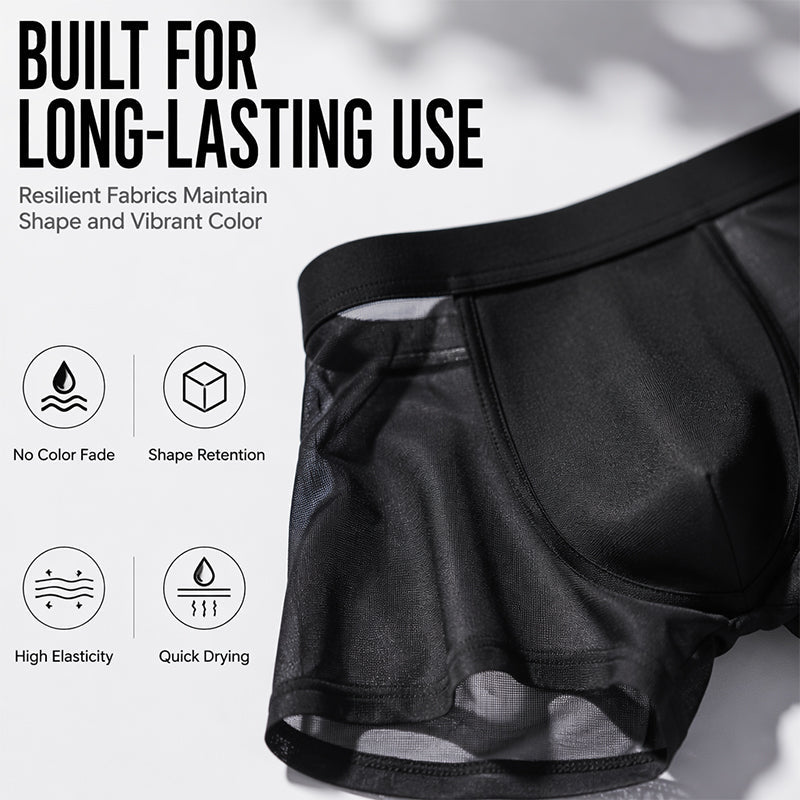Ultra-Thin Ice Cooling Boxer Briefs – 3D Pouch & Breathable Support