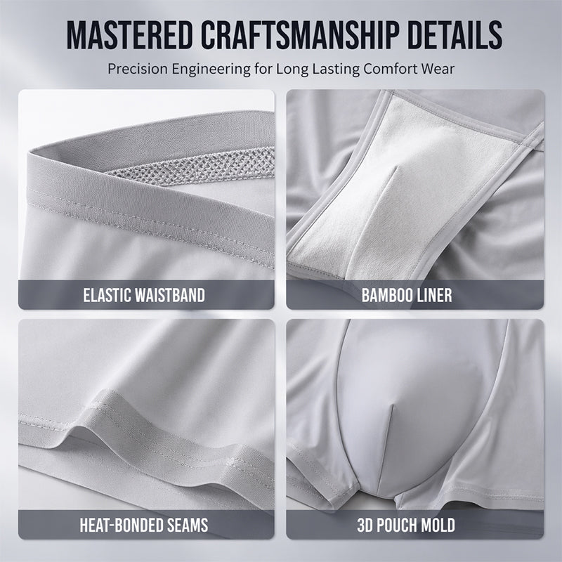 Ultra-Thin Ice Cooling Boxer Briefs – 3D Pouch & Breathable Support
