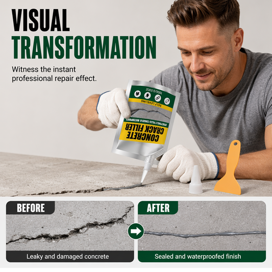Concrete Crack Repair Kit – Waterproof Sealant & Scraper Included