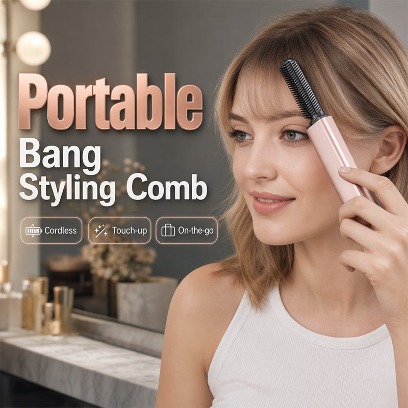 Limited Stock! 57% Off Hot Sale Ongoing📢Mini Heated Styling Comb – Cordless & Quick Bang Touch-Up Design