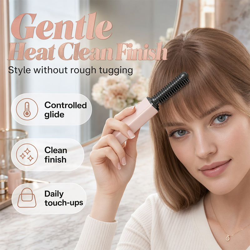 Limited Stock! 57% Off Hot Sale Ongoing📢Mini Heated Styling Comb – Cordless & Quick Bang Touch-Up Design