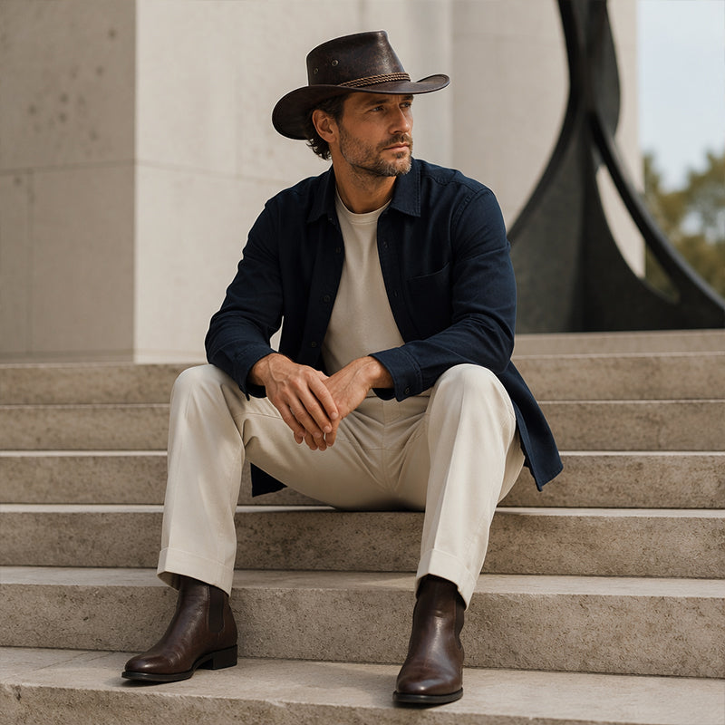 🤠50% OFF NOW ! Vintage Wide-Brim Cowboy Hat – Adjustable & Timeless Style
