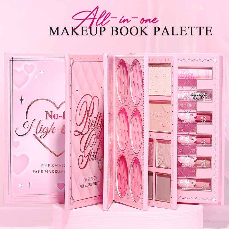 All-in-One Makeup Palette Book – Eyeshadow & Face Color Set