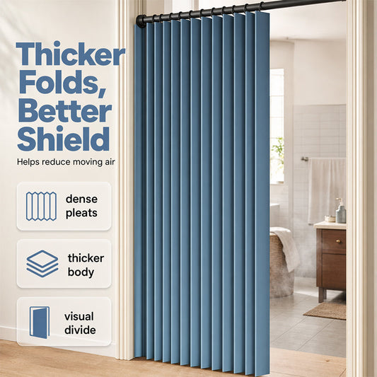Add Privacy Instantly! No-Drill Folding Door Curtain