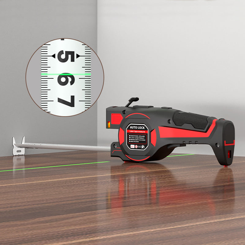 2-in-1 Laser Tape Measure – Auto-Lock & Rechargeable Design