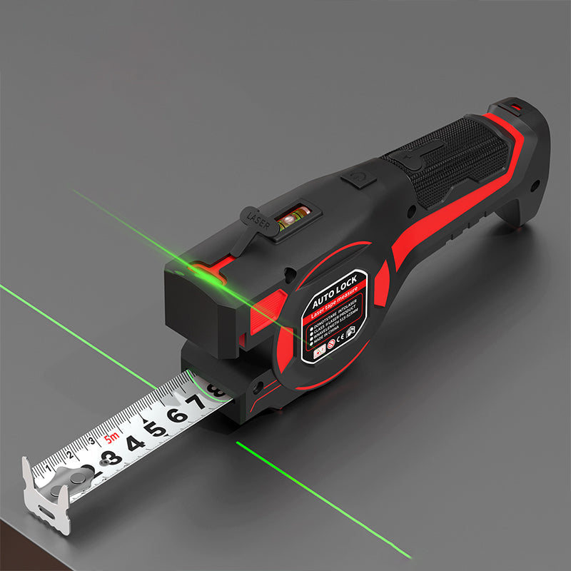 2-in-1 Laser Tape Measure – Auto-Lock & Rechargeable Design
