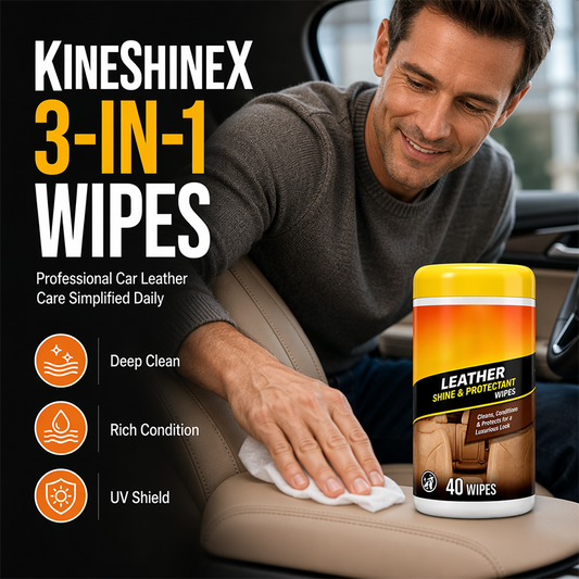 3-in-1 Leather Car Wipes – Clean & UV Protection Formula