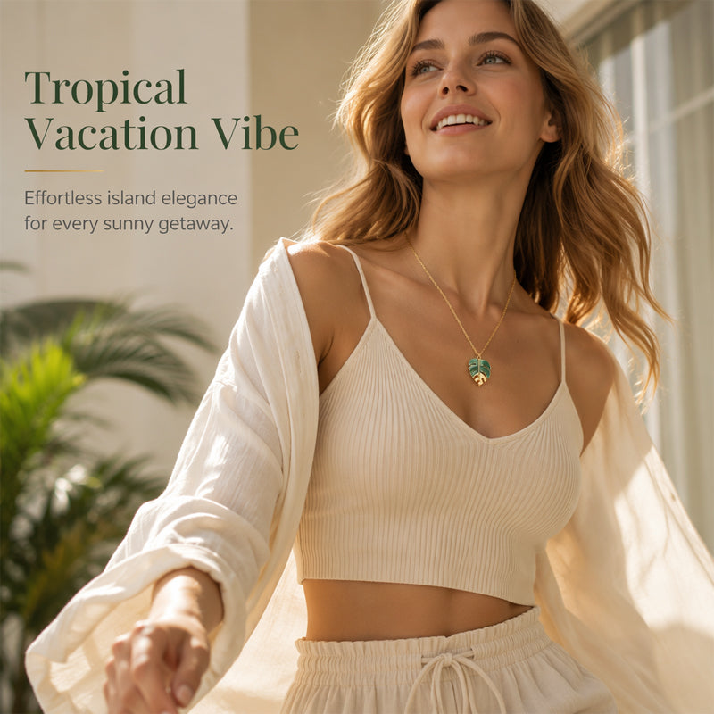 Leaf Pendant Necklace – Lightweight & Resort-Ready Style