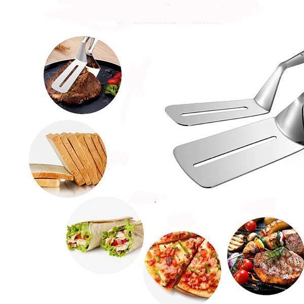 Flip & Serve Instantly! 3-in-1 Stainless Steel Kitchen Tongs