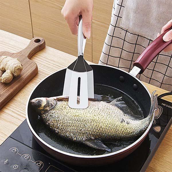 Flip & Serve Instantly! 3-in-1 Stainless Steel Kitchen Tongs