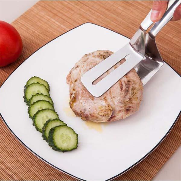Flip & Serve Instantly! 3-in-1 Stainless Steel Kitchen Tongs