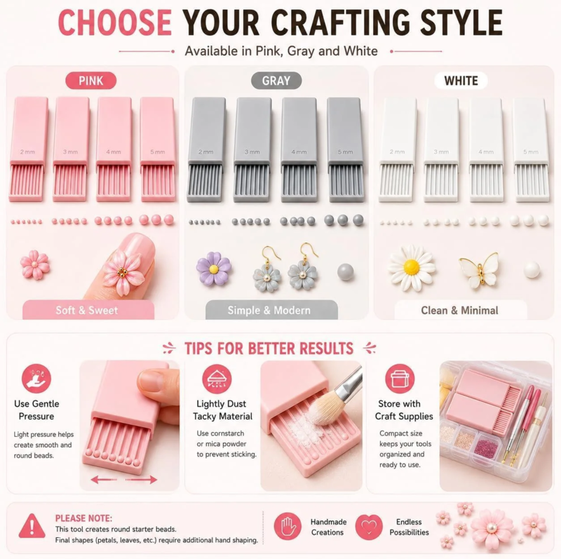 4-in-1 Clay Ball Maker – Precision Sizes & Easy Crafting Tool