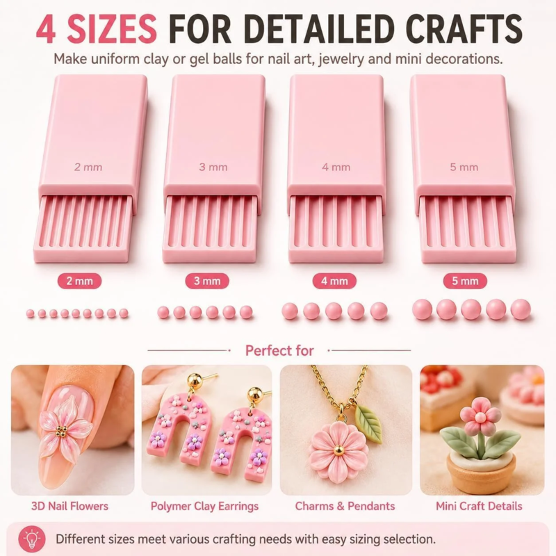 4-in-1 Clay Ball Maker – Precision Sizes & Easy Crafting Tool