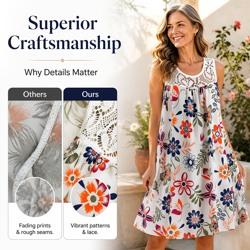 Floral Swing Dress – 4-Way Stretch & Breezy Fit
