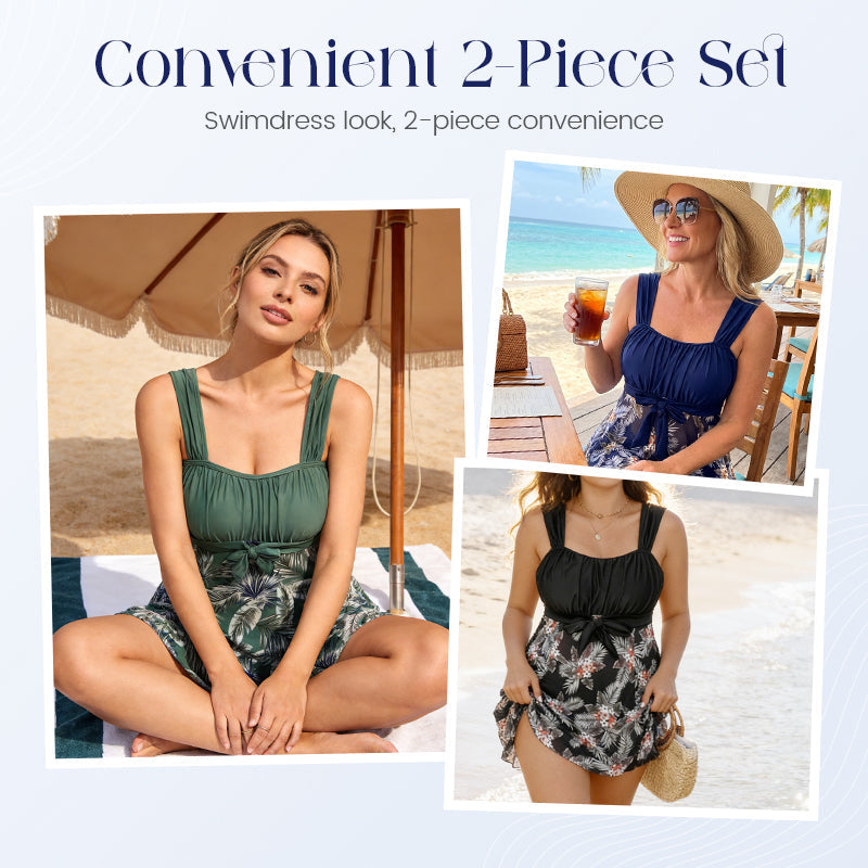 Skirted Tankini Set – Tummy Control & Plus-Size Fit
