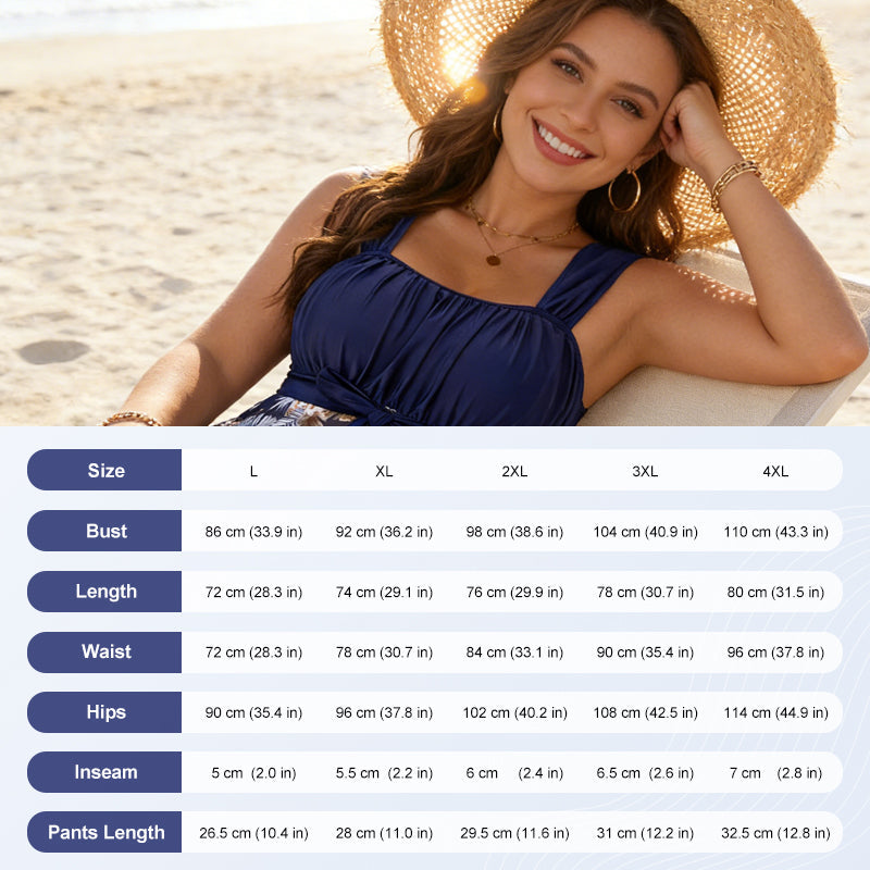 Skirted Tankini Set – Tummy Control & Plus-Size Fit