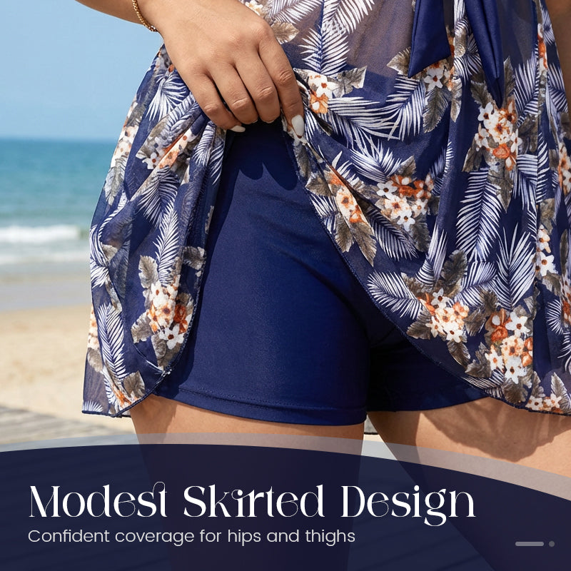 Skirted Tankini Set – Tummy Control & Plus-Size Fit