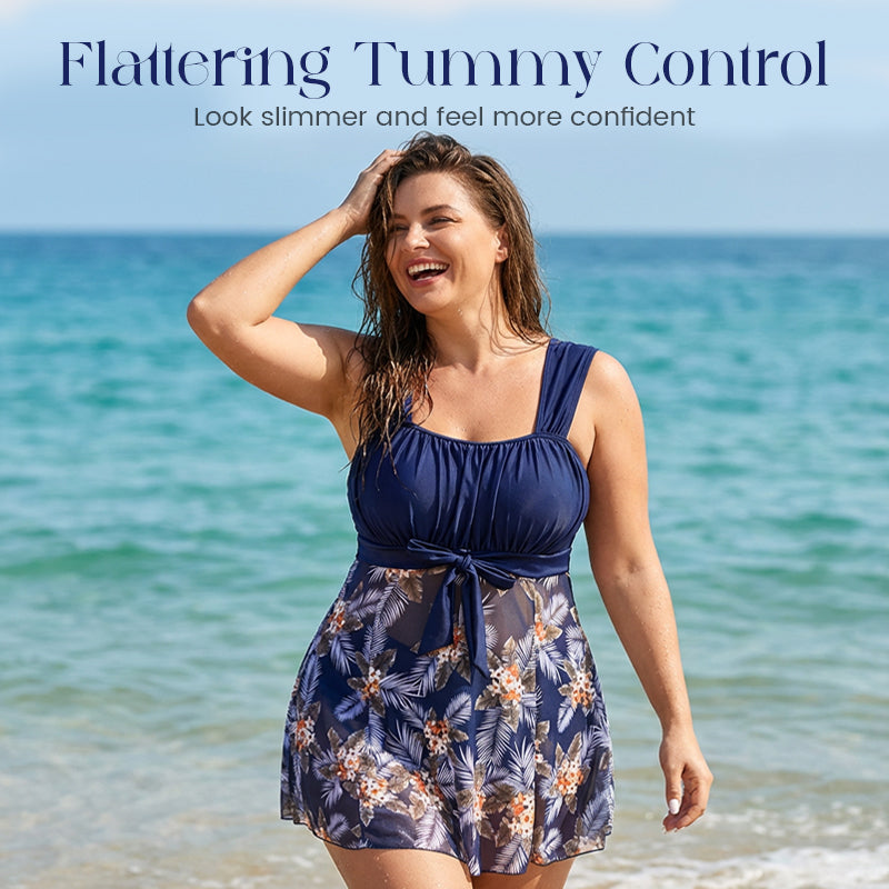 Skirted Tankini Set – Tummy Control & Plus-Size Fit