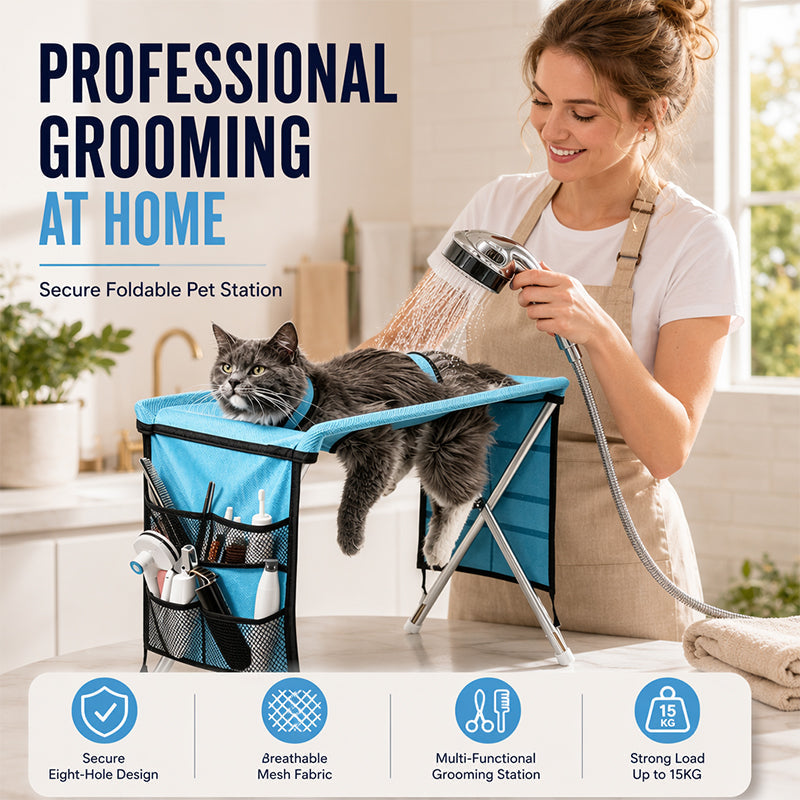⏳Limited-time 50% off⏰Elevated Pet Grooming Bed – Detachable & Secure Design