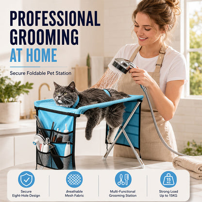 ⏳Limited-time 50% off⏰Elevated Pet Grooming Bed – Detachable & Secure Design