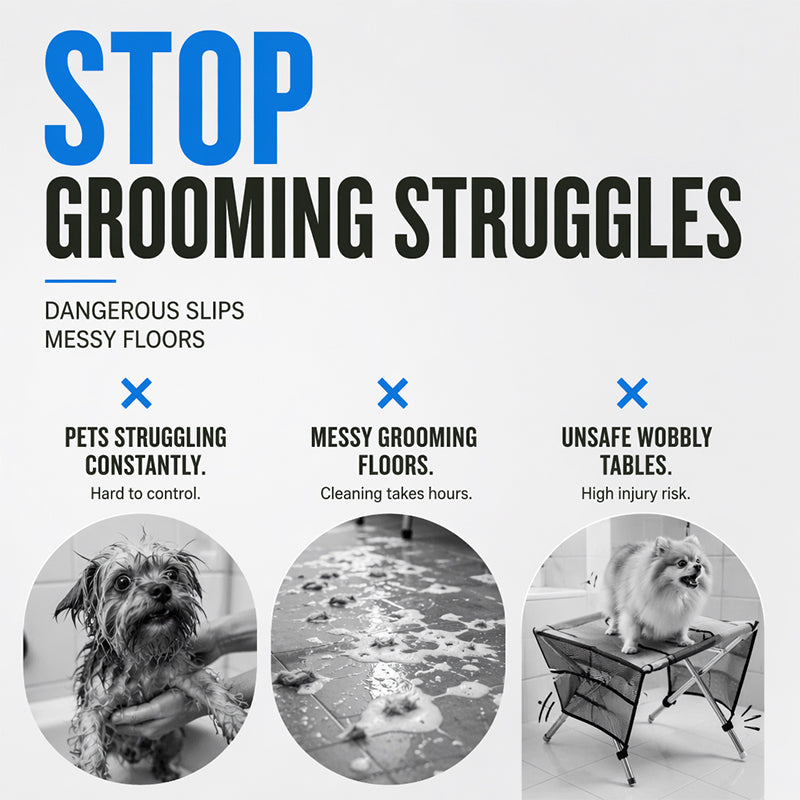 ⏳Limited-time 50% off⏰Elevated Pet Grooming Bed – Detachable & Secure Design