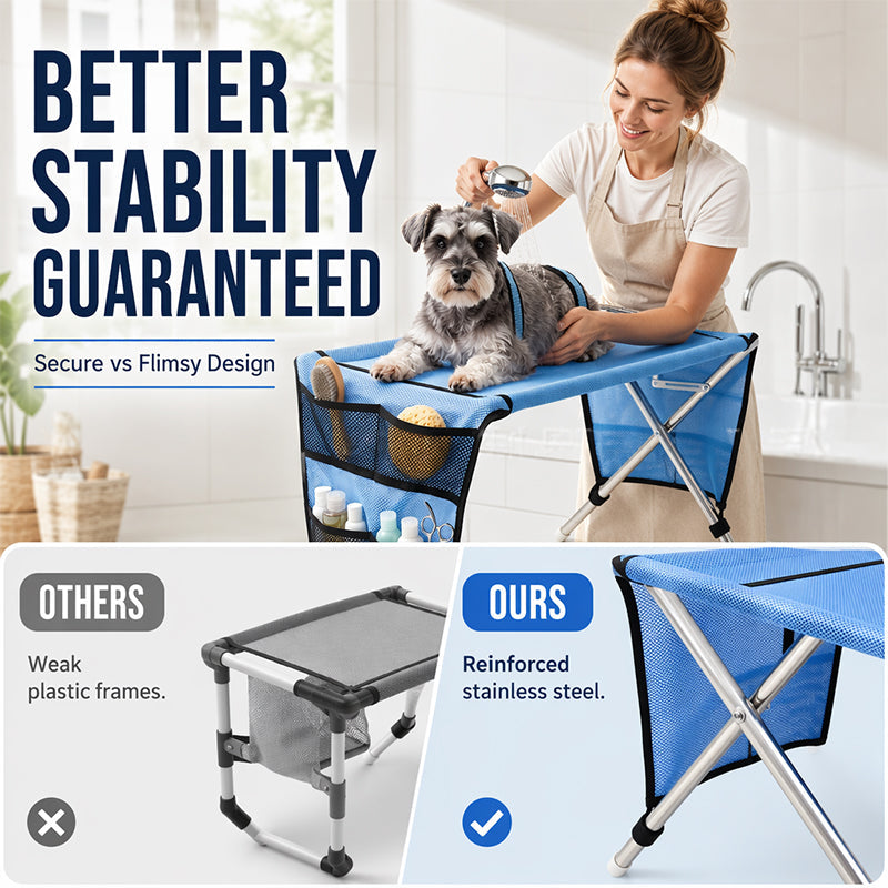 ⏳Limited-time 50% off⏰Elevated Pet Grooming Bed – Detachable & Secure Design