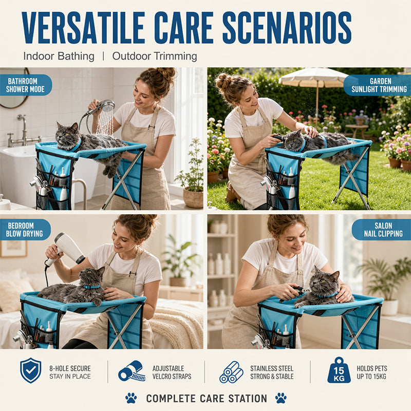 ⏳Limited-time 50% off⏰Elevated Pet Grooming Bed – Detachable & Secure Design