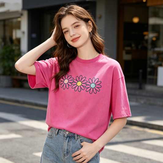 Vintage Washed Graphic Tee – Oversized & Breathable Fit