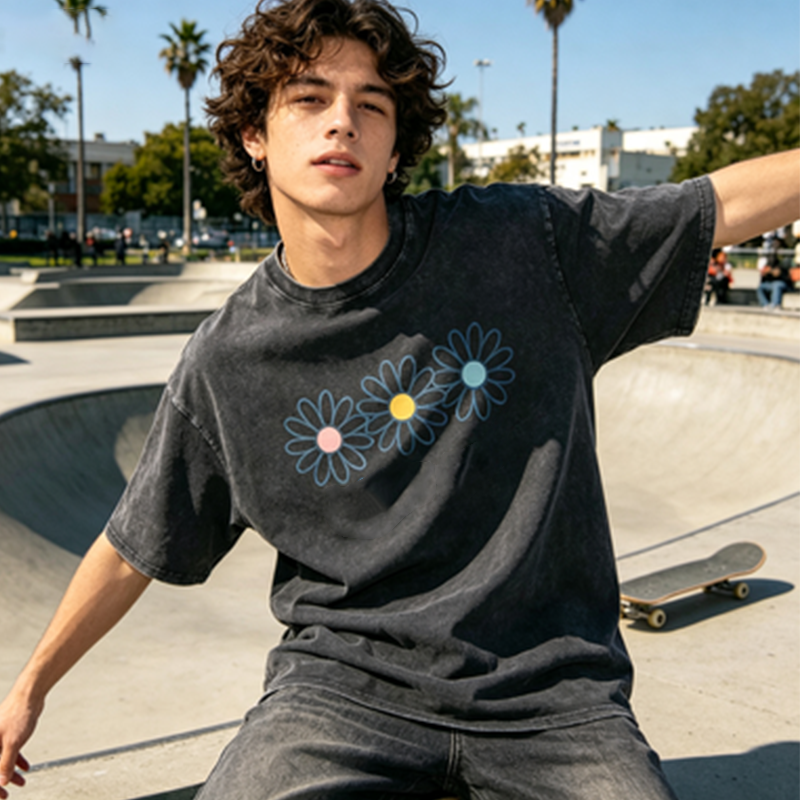 Vintage Washed Graphic Tee – Oversized & Breathable Fit
